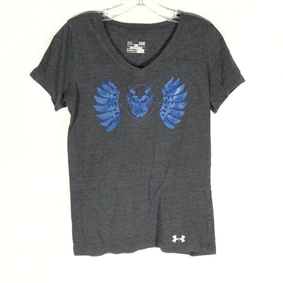 Under Armour Gray Blue Devils Short sleeve Womens Athletic Tee - Picture 1 of 8